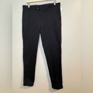 Men's Black Flat front cuffed Chinos